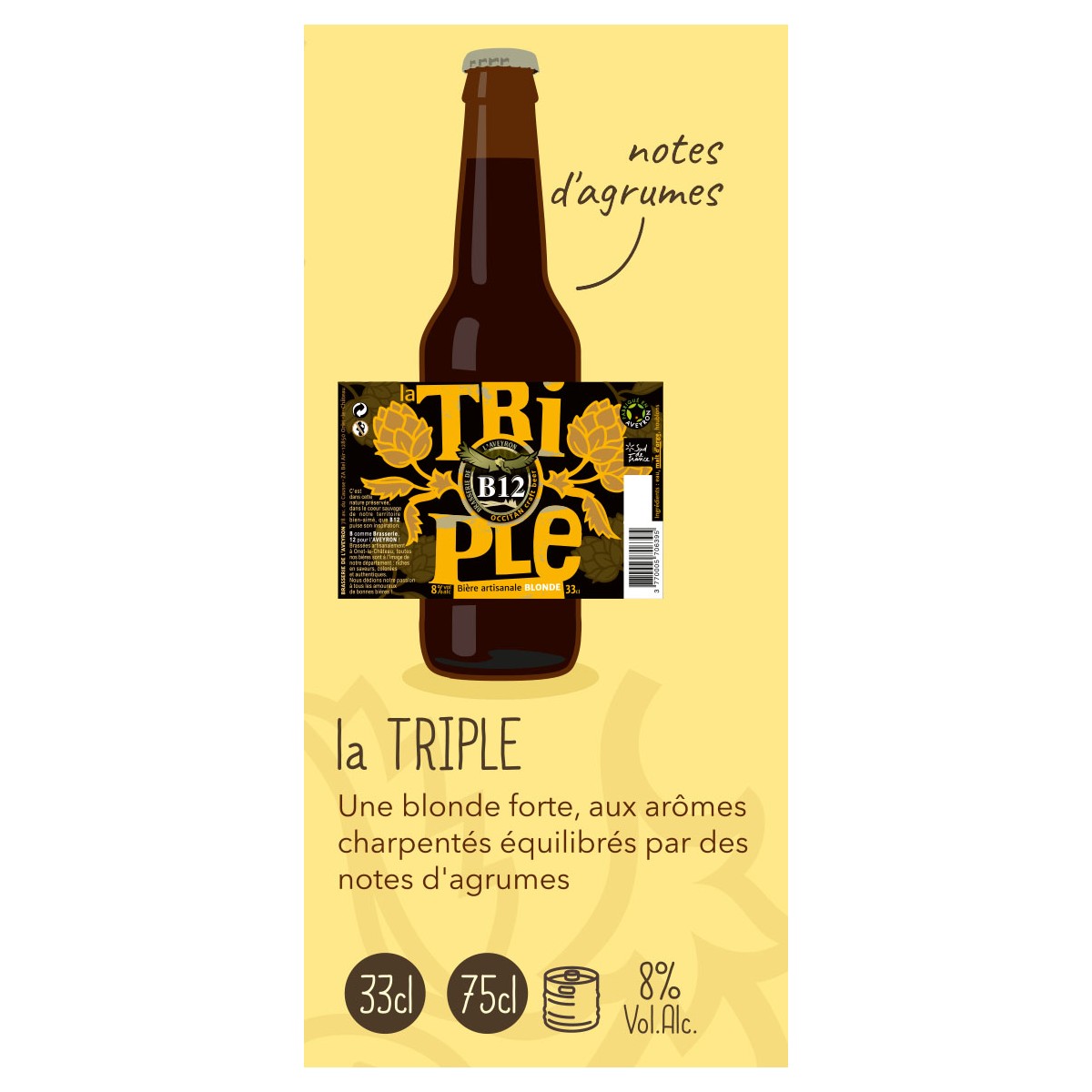 Bière de l'Aveyron B12 la Triple - 33cl