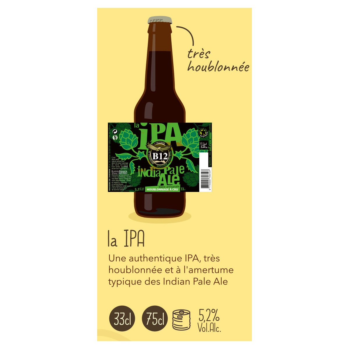 Bière de l'Aveyron B12 La IPA - 33cl